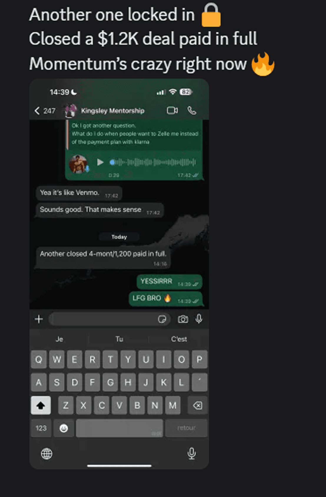 Another $1,200 paid in full