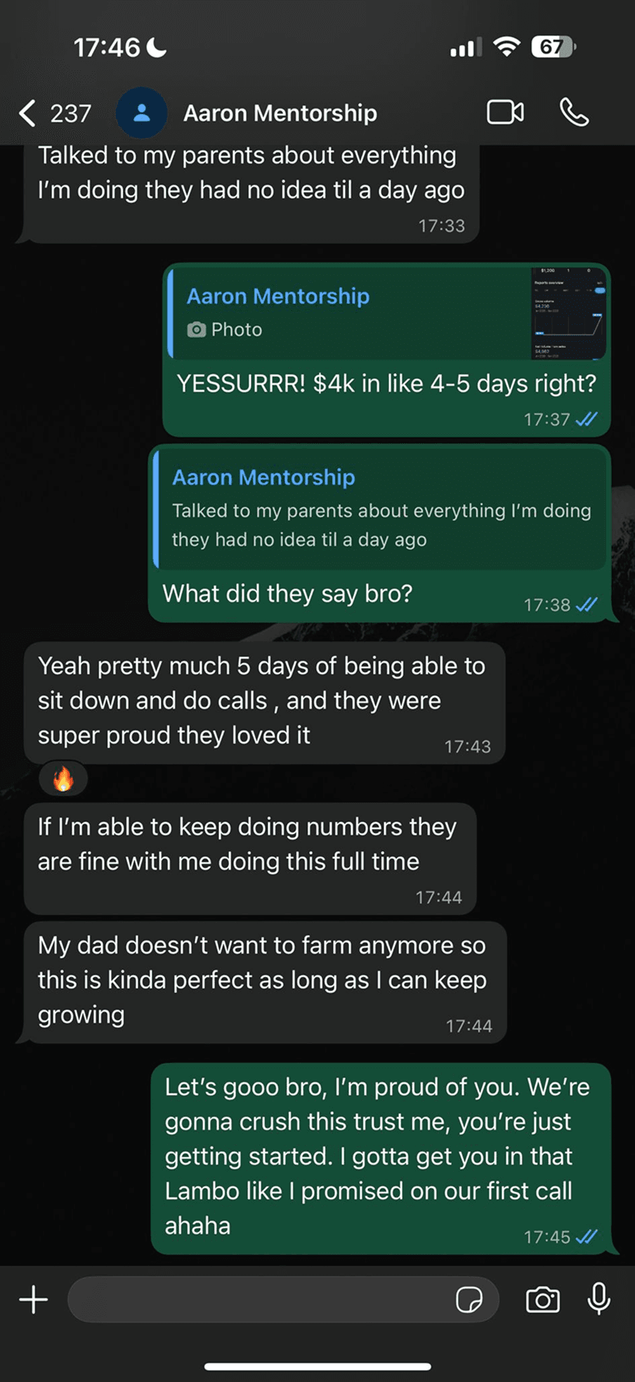 $4,000 in 5 days — parents now fully support him going full-time