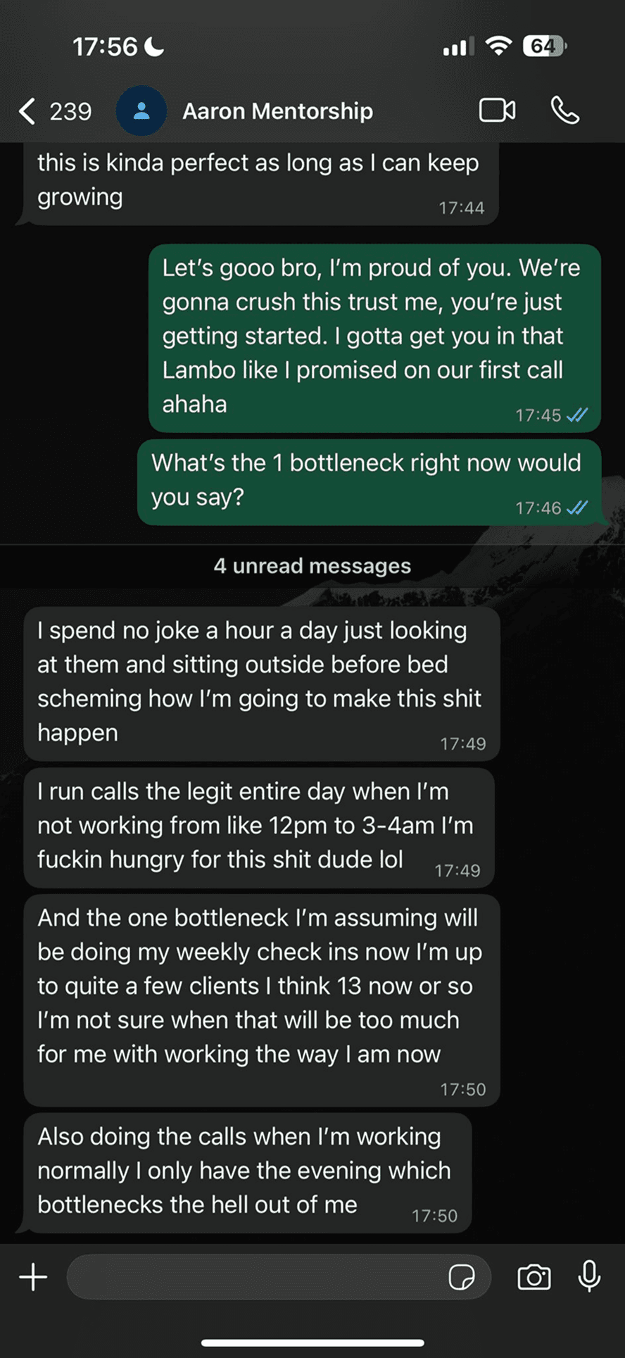 Running calls 12pm to 4am — 13 clients and growing