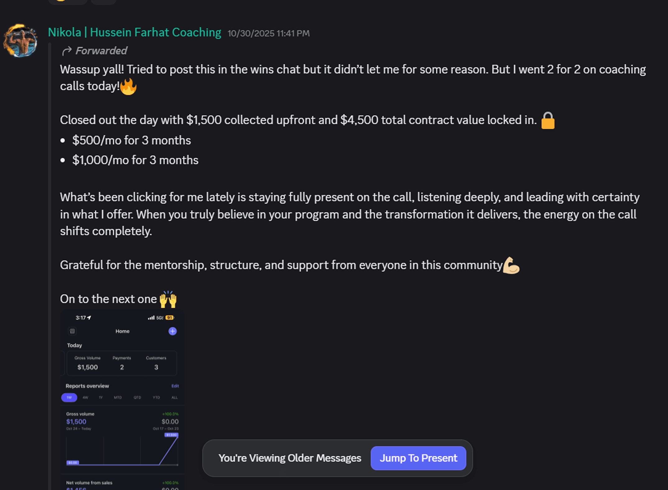 $1,500 upfront — going 2 for 2 on sales calls