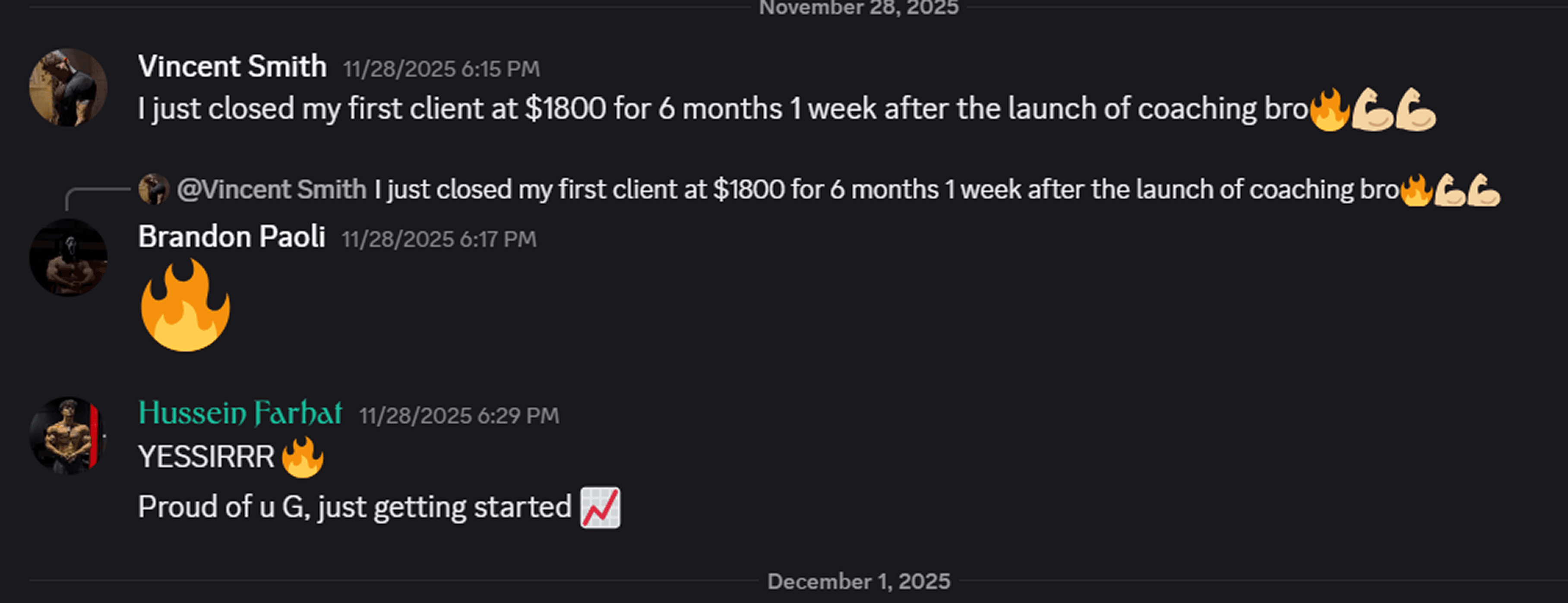 $1,800 client closed one week after launching his coaching